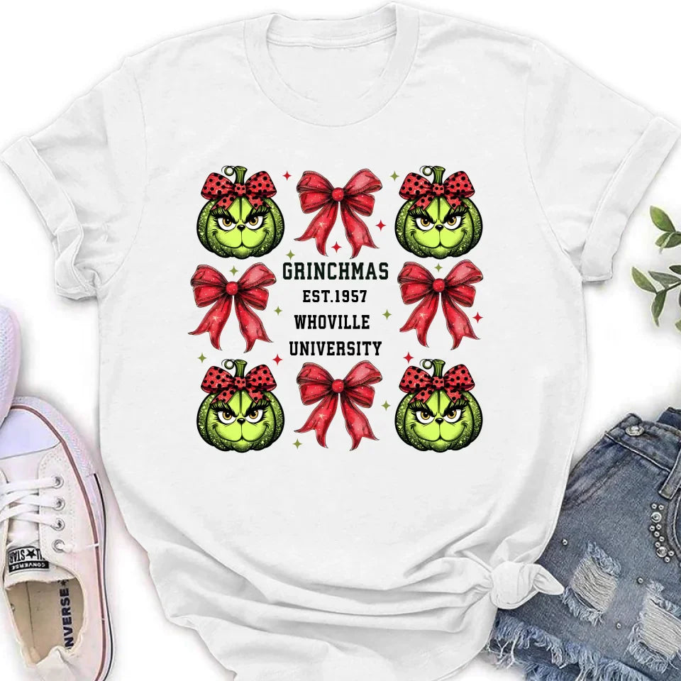 Personalized Grinchmas University T-shirt/Long Sleeve/Sweatshirt/Hoodie - Gift Idea For Christmas