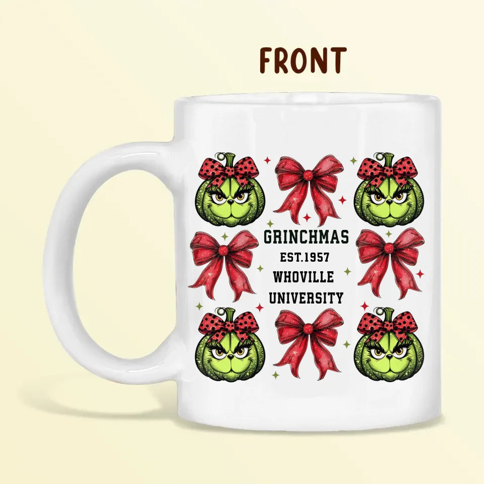 Personalized Grinchmas University Coffee Mug - Gift Idea For Christmas