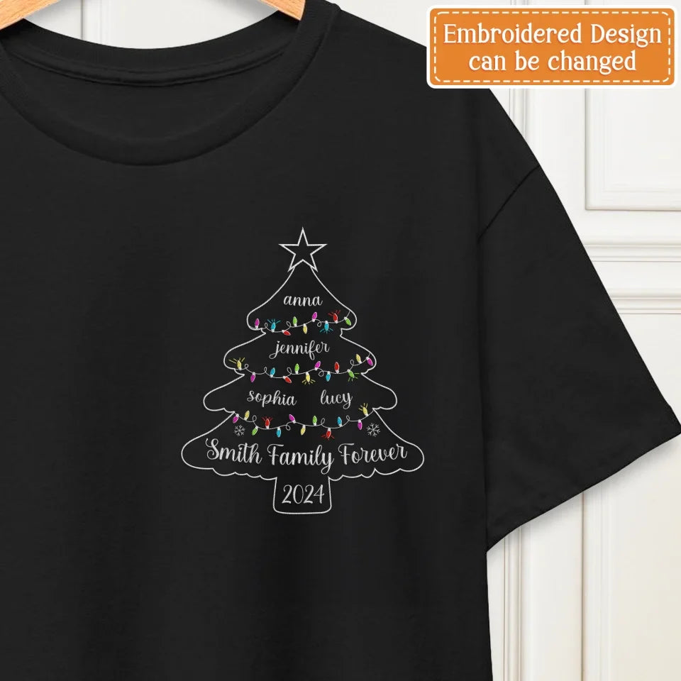 Personalized Family Christmas Embroidered T-Shirt/Sweater/Hoodie - Gift Idea For Family