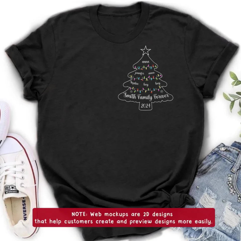 Personalized Family Christmas Embroidered T-Shirt/Sweater/Hoodie - Gift Idea For Family