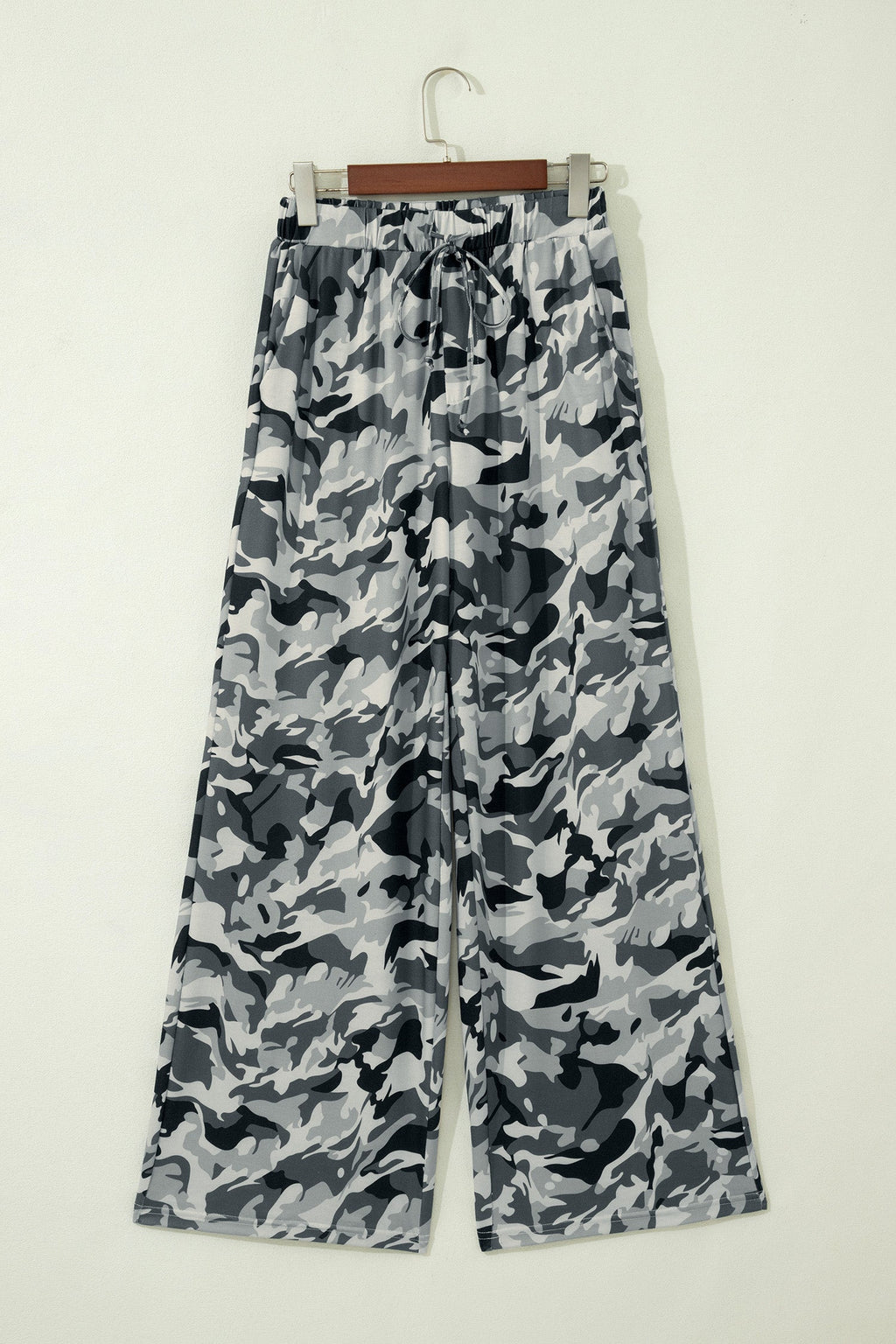 Women’s Camouflage Print High Waist Wide Leg Drawstring Pants