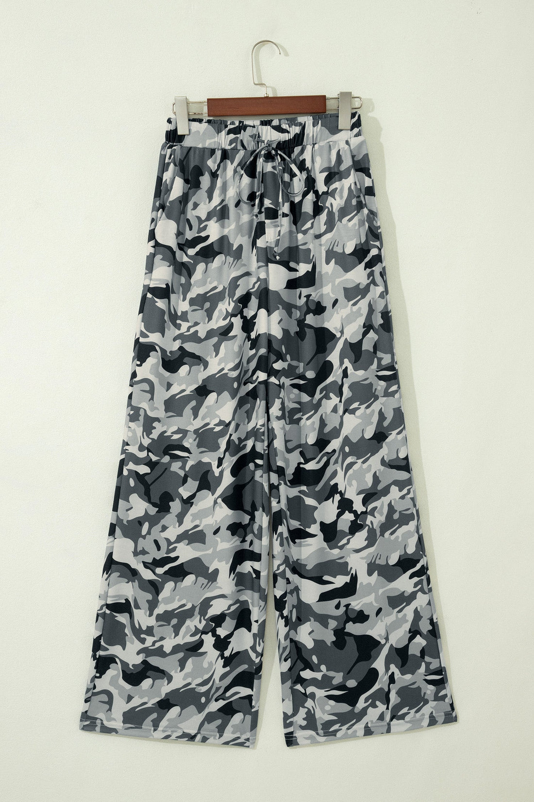 Women’s Camouflage Print High Waist Wide Leg Drawstring Pants