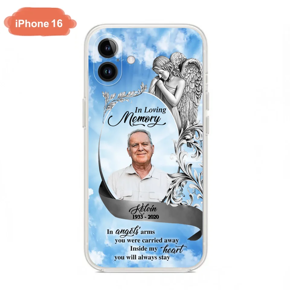 Custom Personalized Memorial Photo Phone Case - Memorial Gift Idea for Family - Inside My Heart You Will Always Stay - Case For iPhone/Samsung