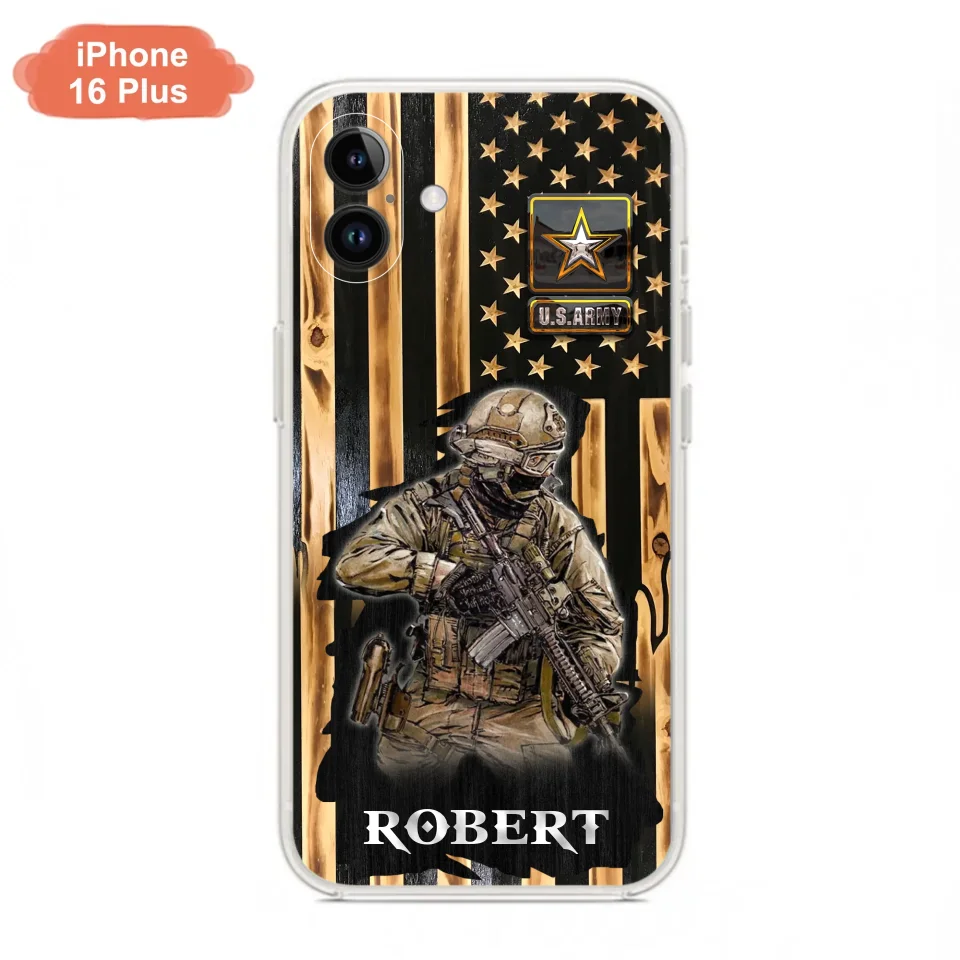 Custom Personalized Veteran US Flag Phone Case - Gift Idea For Veteran/ Soldier - Case For iPhone/ Samsung