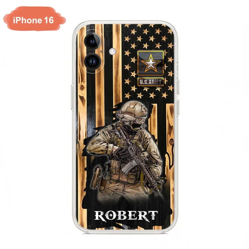 Custom Personalized Veteran US Flag Phone Case - Gift Idea For Veteran/ Soldier - Case For iPhone/ Samsung
