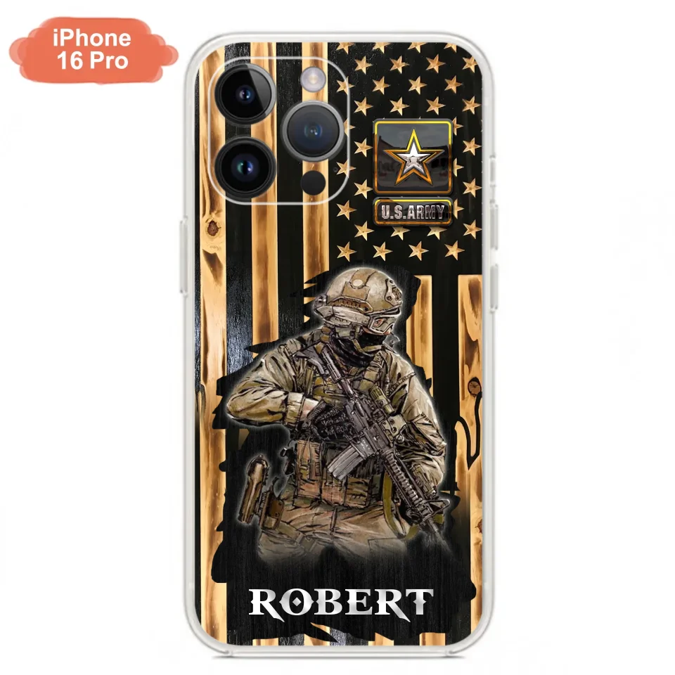 Custom Personalized Veteran US Flag Phone Case - Gift Idea For Veteran/ Soldier - Case For iPhone/ Samsung