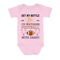 Personalized Watching Football Baby Onesie - Gift Idea For Your Kid - Get My Bottle I'm Watching Football With Daddy