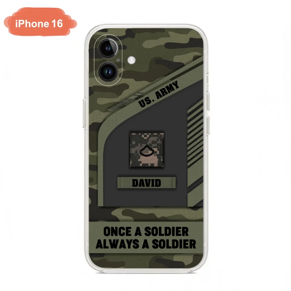 Custom Personalized Veteran Phone Case - Gift Idea For Veteran/Veterans Day - Once A Soldier Always A Soldier - Case for iPhone/Samsung