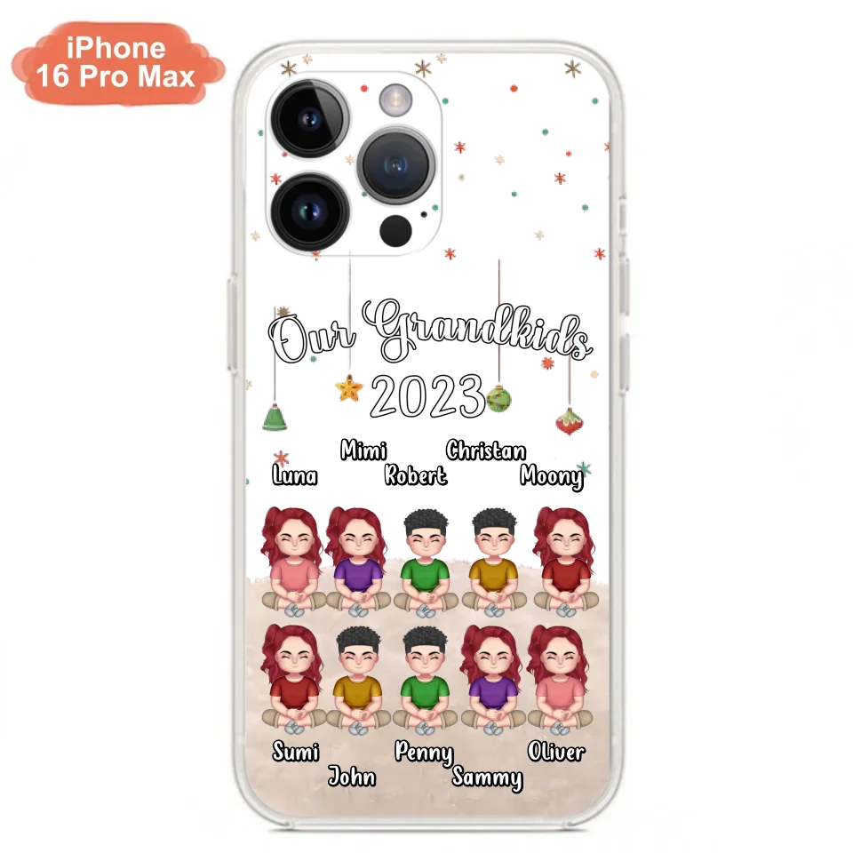 Personalized Grandkids Phone Case - Gift Idea For Grandma - Up to 10 Grandkids - Our Grandkids 2023
