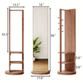 Full-Length Mirror with Coat Rack
