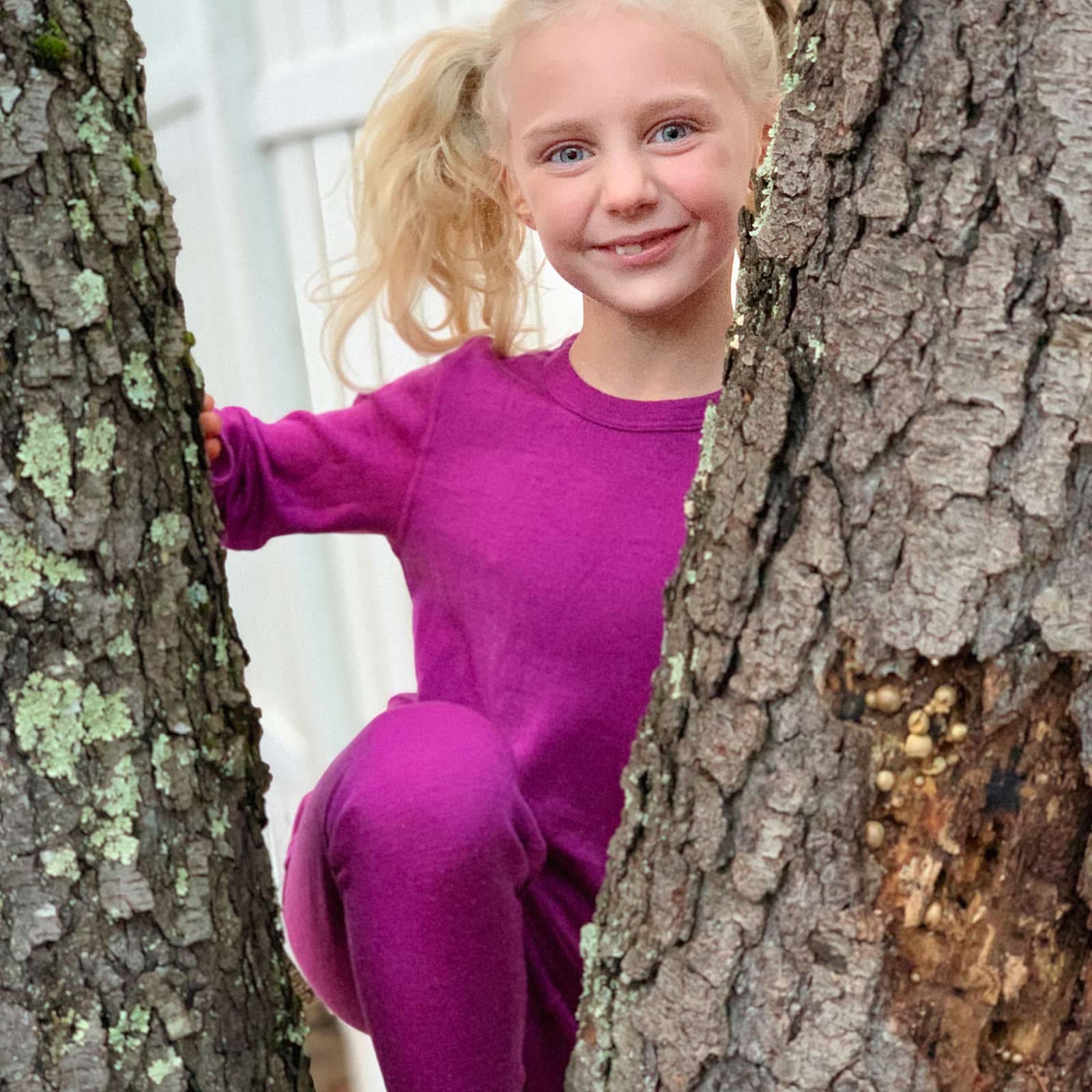 Kids' Midweight Merino Wool Crew Base Layer - Long Sleeve Top