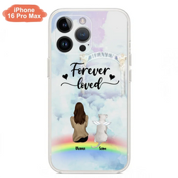 Custom Personalized Memorial Pets Phone Case - Man/Woman With Upto 4 Pets - Memorial Gift For Dog Lovers/Cat Lovers - Forever Loved - For iPhone And Samsung Phone Case - AXSIO5