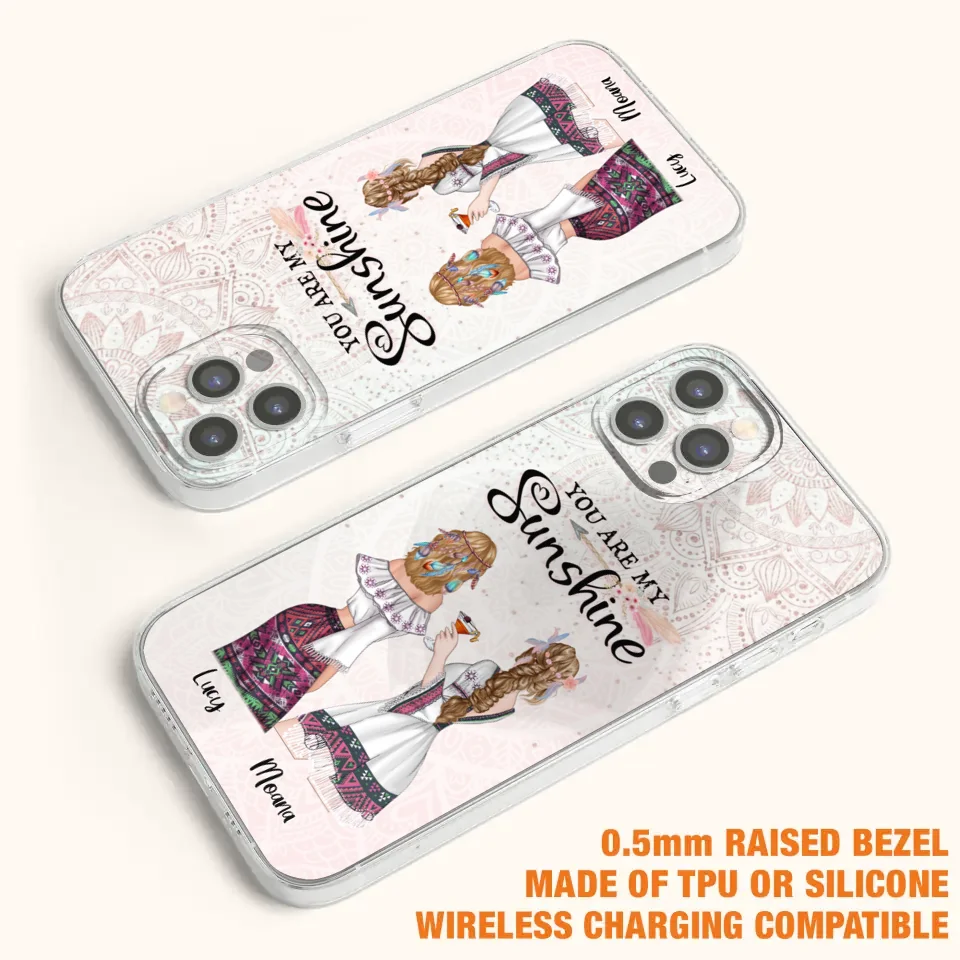 Custom Personalized Bohemian Friends Phone Case - Gift For Best Friends - iPhone & Samsung Case - You Are My Sunshine
