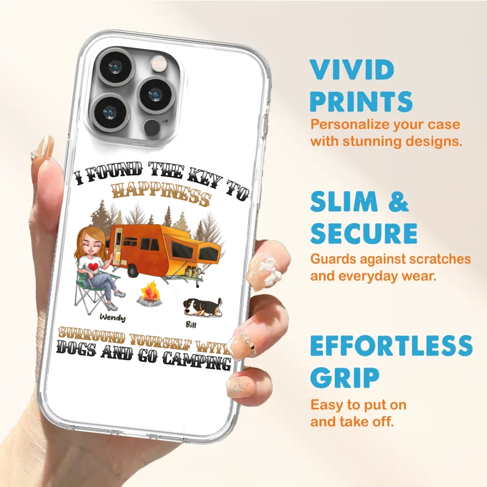 Custom Personalized Dog Camping Queen Phone Case - Gift Idea For Camping Lovers/Friends/ Dog Mom - Upto 5 Dogs - Case For iPhone And Samsung