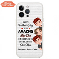 Custom Personalized Thanks Dad Phone Case - Gift Idea For Father's Day - Upto 3 Children - To My Amazing Step Dad Thanks For Putting Up With Our Mom - Case For iPhone/Samsung