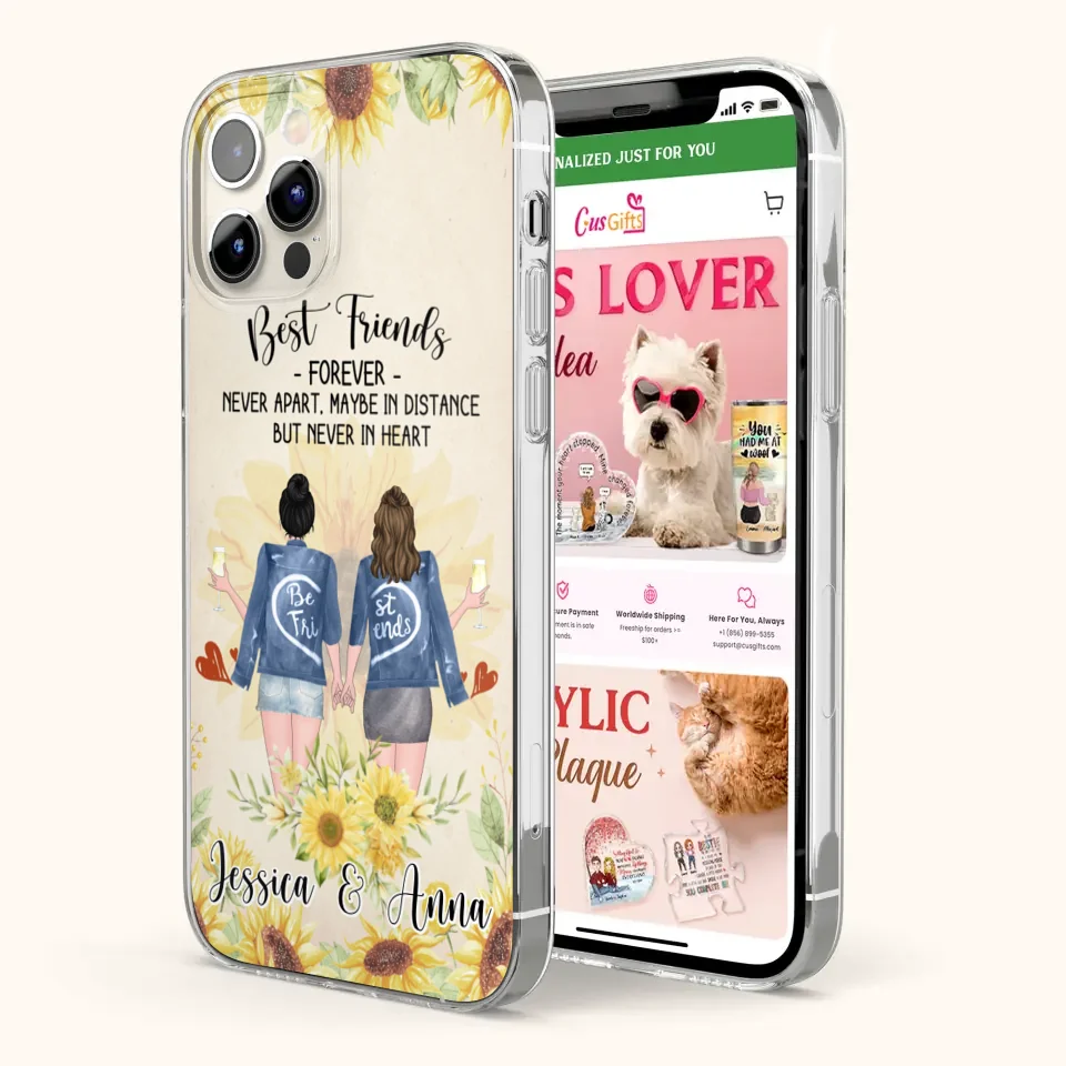 Custom Personalized Friends Phone Case - Upto 4 Besties - Gift Idea For Best Friends - Best Friends Forever - Case for iPhone/Samsung