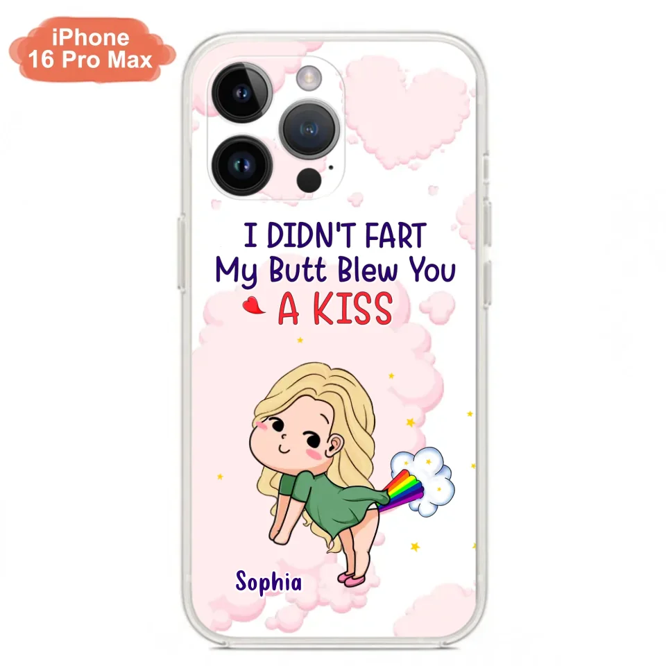 Personalized Fart Couple Phone Case - Funny Valentine's Day Gift For Couple - I Didn't Fart My Butt Blew You A Kiss - Case For iPhone And Samsung
