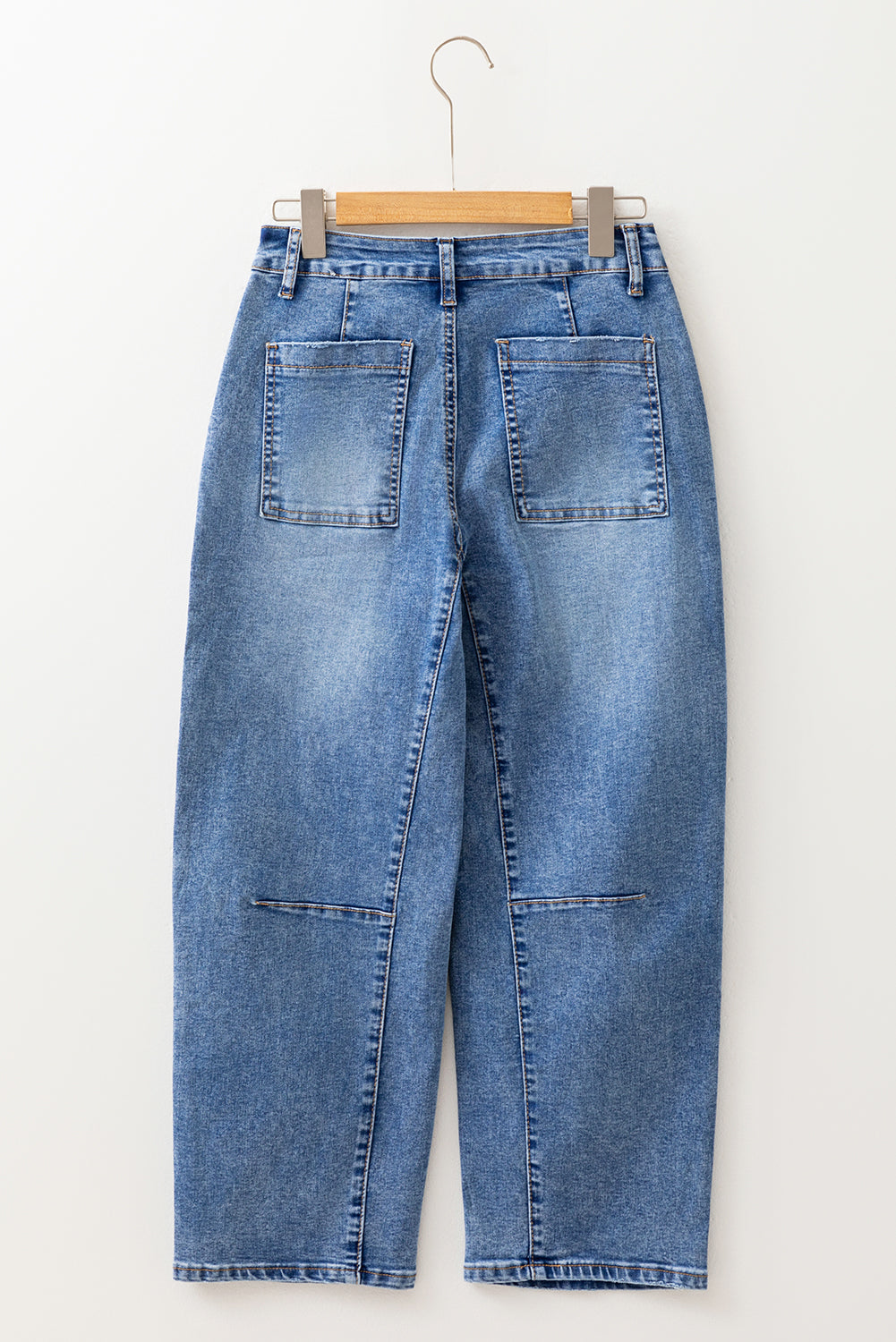 Dusk Blue High Waist Straight Leg Ankle Cropped Jeans