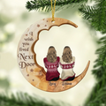 Personalized Friends Moon Wooden Ornament - Up to 7 People - Gift Idea For Friends/Besties - Soul Sisters
