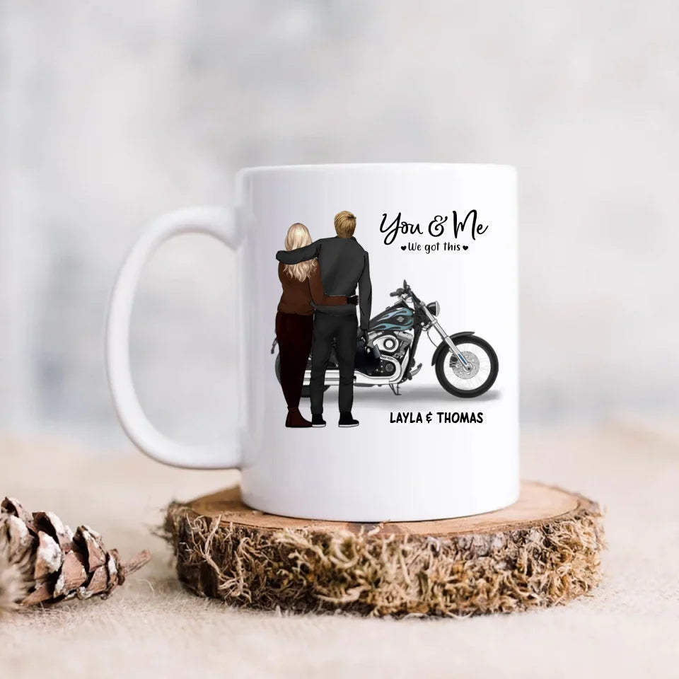 Personalized Biker Couple Coffee Mug - Gift For Couple, Bikers - Mother's Day Gift For Wife From Husband