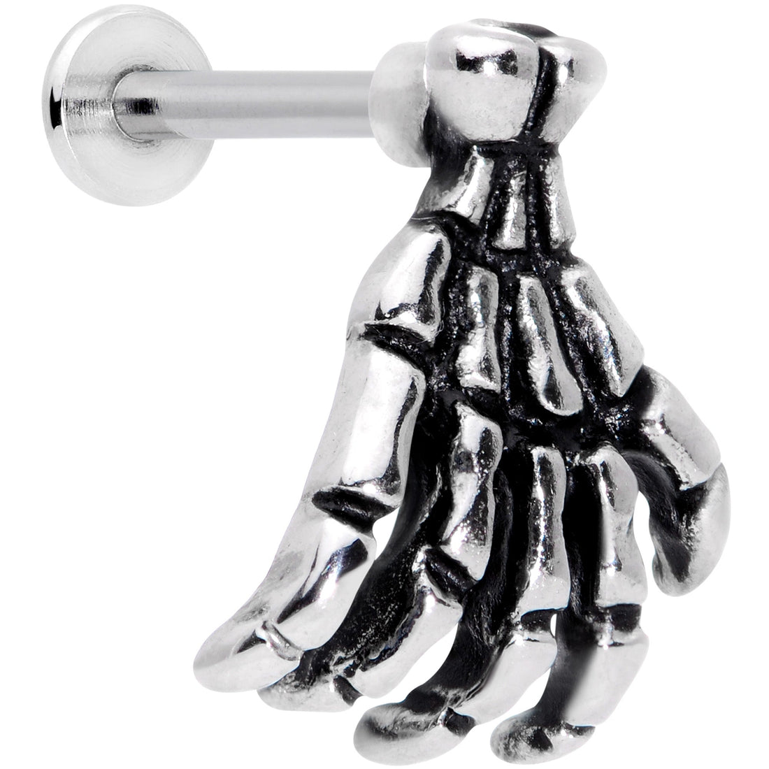 16G 5/16 Spooky Skeleton Hand Halloween Labret Monroe Tragus