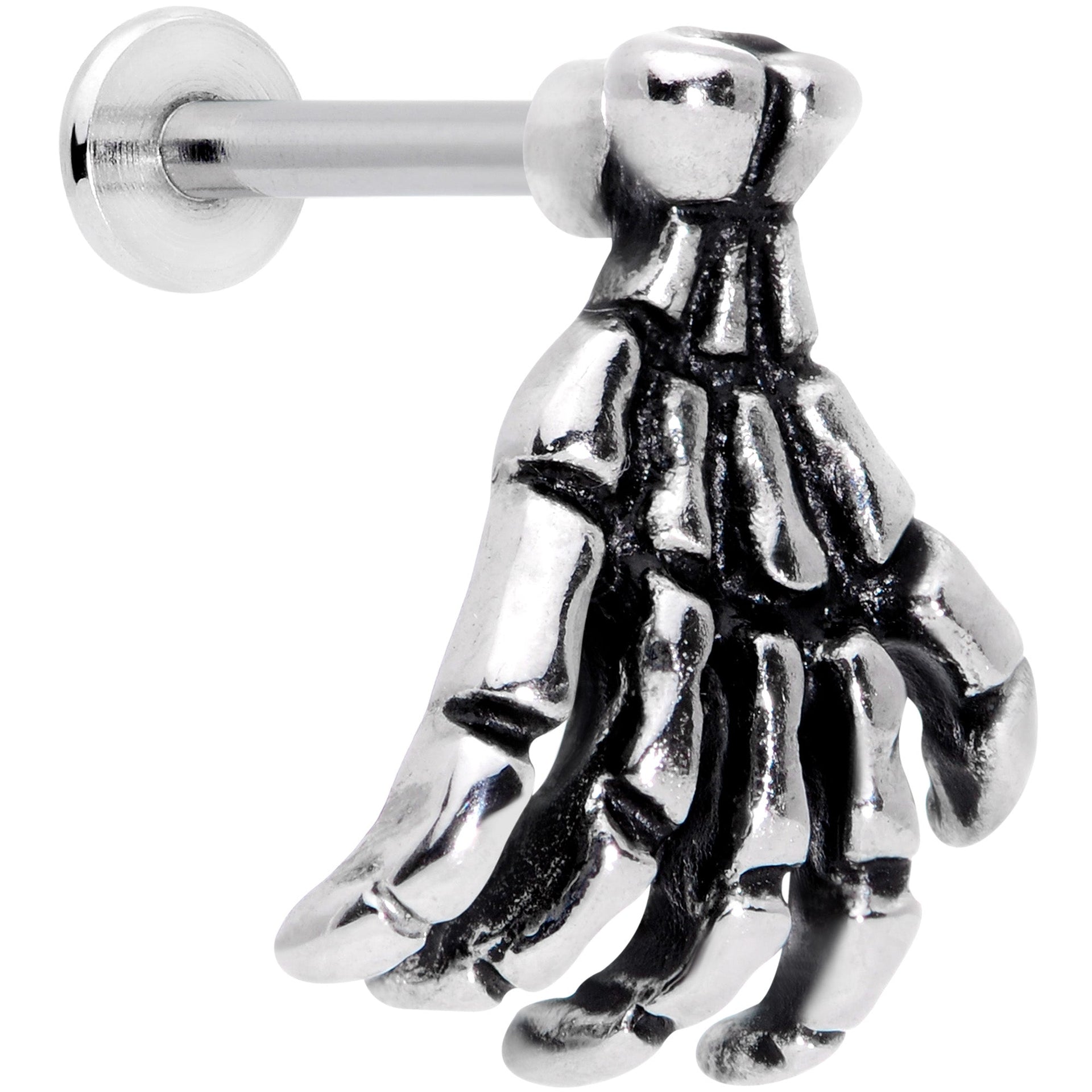 16G 5/16 Spooky Skeleton Hand Halloween Labret Monroe Tragus