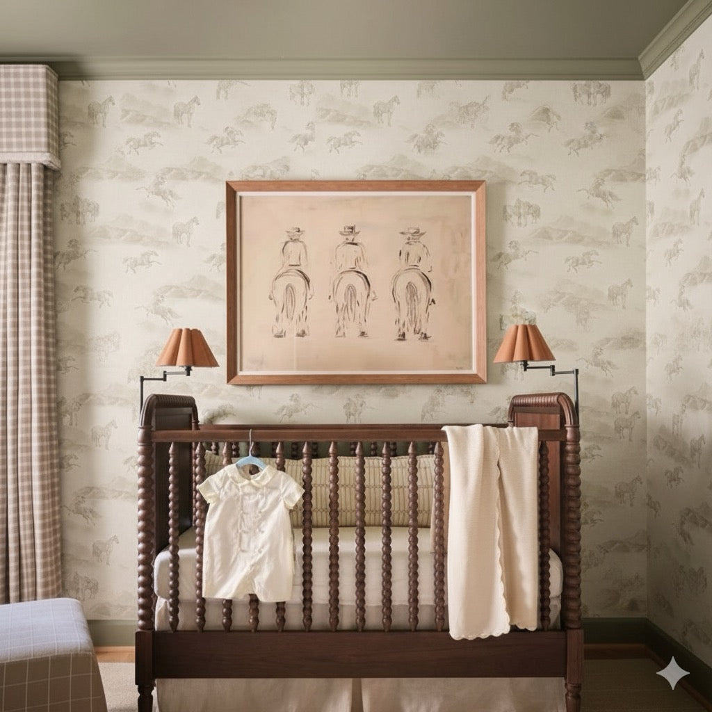 Rook Wallpaper by Aynsley Ovard in a styled room setting