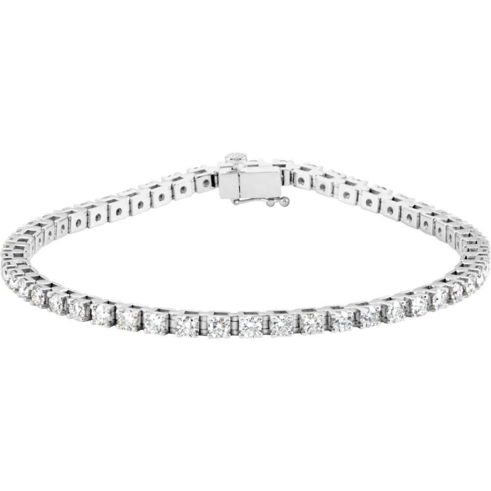 3.5 CTW Ligne Éclat diamond tennis bracelet in 14K white gold.
