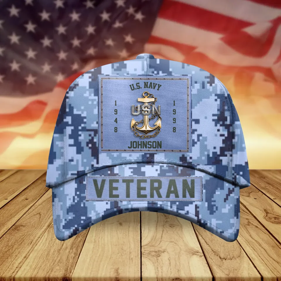 Personalized Military Insignia Veteran Cap - 
Gift For Veteran - United States Veteran - Father's Day/Birthday Gift Idea