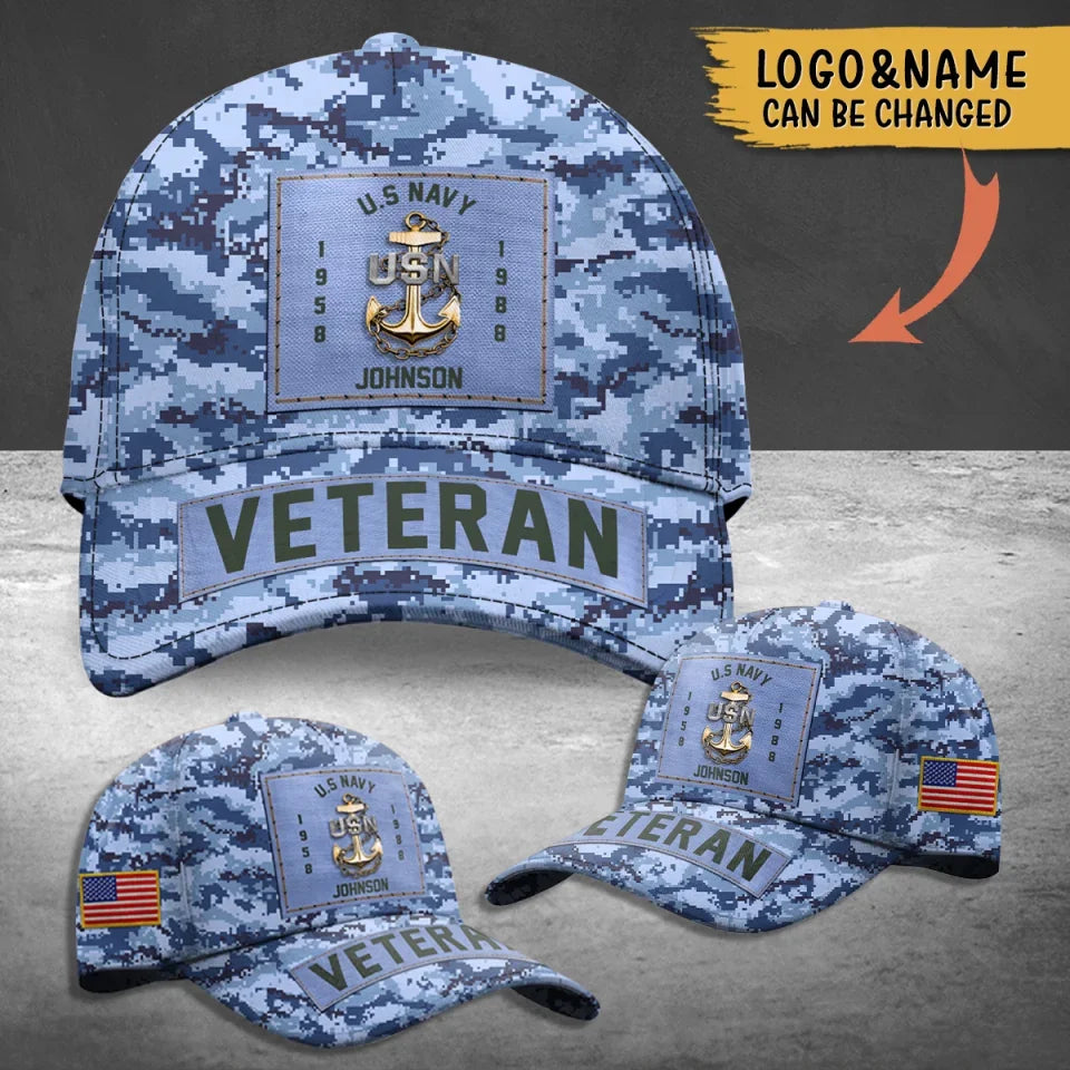Personalized Military Insignia Veteran Cap - 
Gift For Veteran - United States Veteran - Father's Day/Birthday Gift Idea