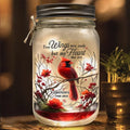 Personalized Memorial Mason Jar Light - Cardinal Gift For Loss Of Dad/Grandpa - Your Wings Were Ready But My Heart Was Not