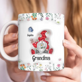Personalized Gnome Grandma With Butterfly Coffee Mug - Christmas Gift Idea For Grandma/Grandkid - Up to 10 Kids