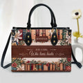 Personalized Reading Book PU Leather Handbag With Long Straps - Gift Idea For Reading Lover - Just A Girl Who Loves Books
