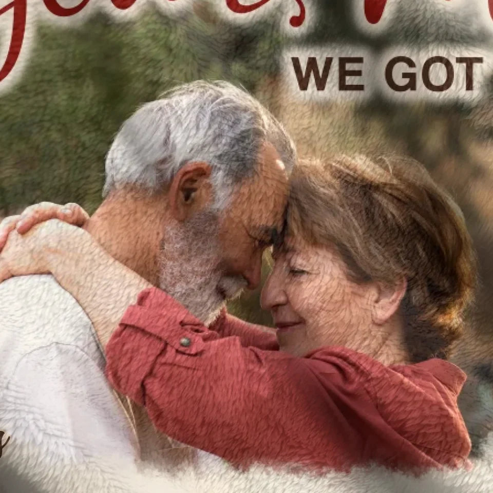 Personalized Old Couple Vintage Fleece Throw Blanket/Quilt - Upload Photo - Gift Idea For Couple - You & Me We Got This