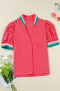 Becky V Neck Short Sleeve Blouse