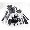 12-Piece Diamond-Embellished Leopard Print Keychain Set for Bags