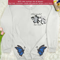 Personalized Memorial Side Bow Embroidered Sweatshirt - Memorial Gift Idea For Loss Of Mom/Dad - A Piece Of My Heart Lives In Heaven