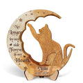 Personalized Memorial Wooden Art - Memorial Gift Idea For Cat Owner - No Longer By My Side Forever In My Heart