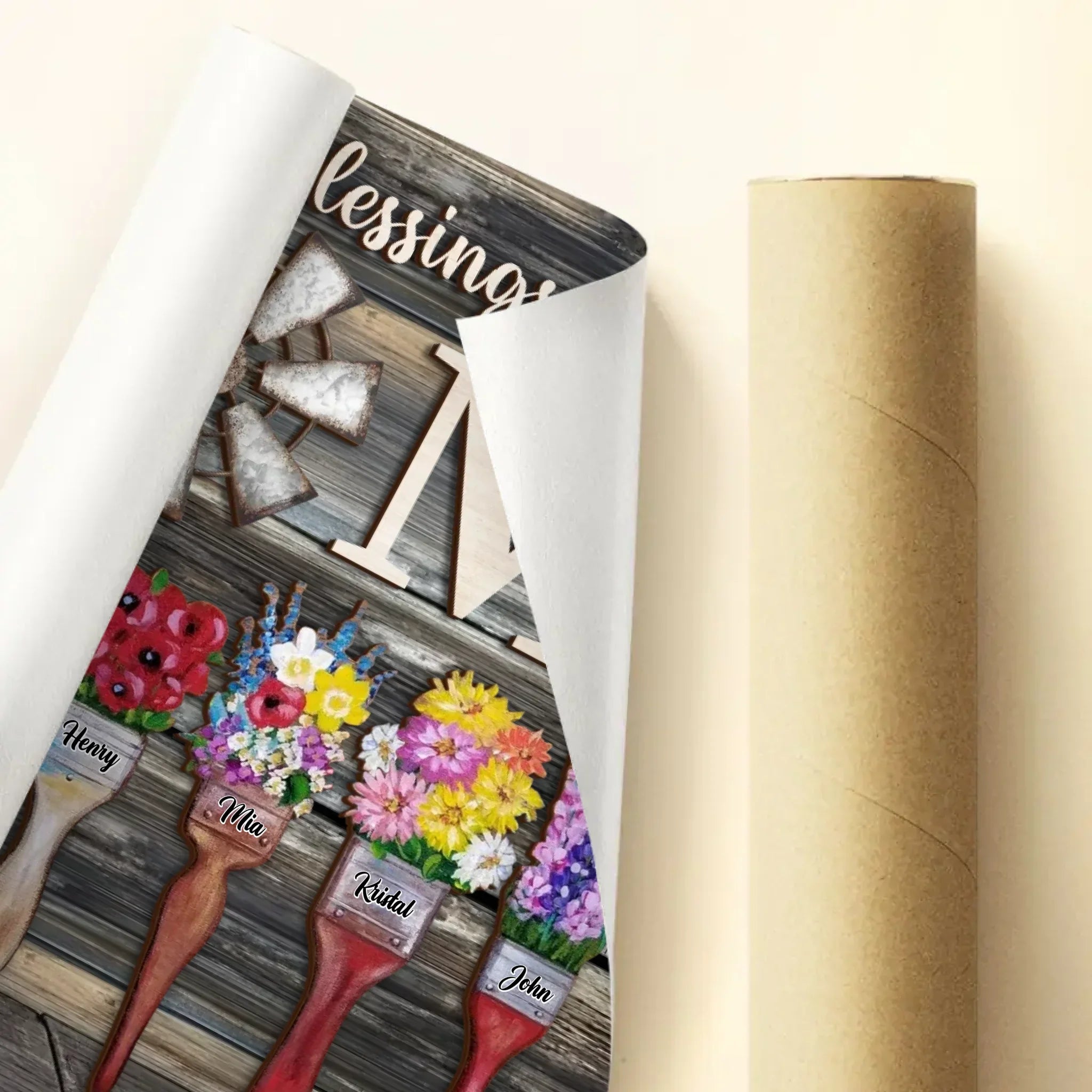 Personalized Home Poster - Gift Idea For Mom/Grandma with up to 8 Kids - My Greatest Blessings Called Me Mom