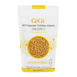 GiGi All Purpose Golden Honee Hard Wax Beads in a 14oz container