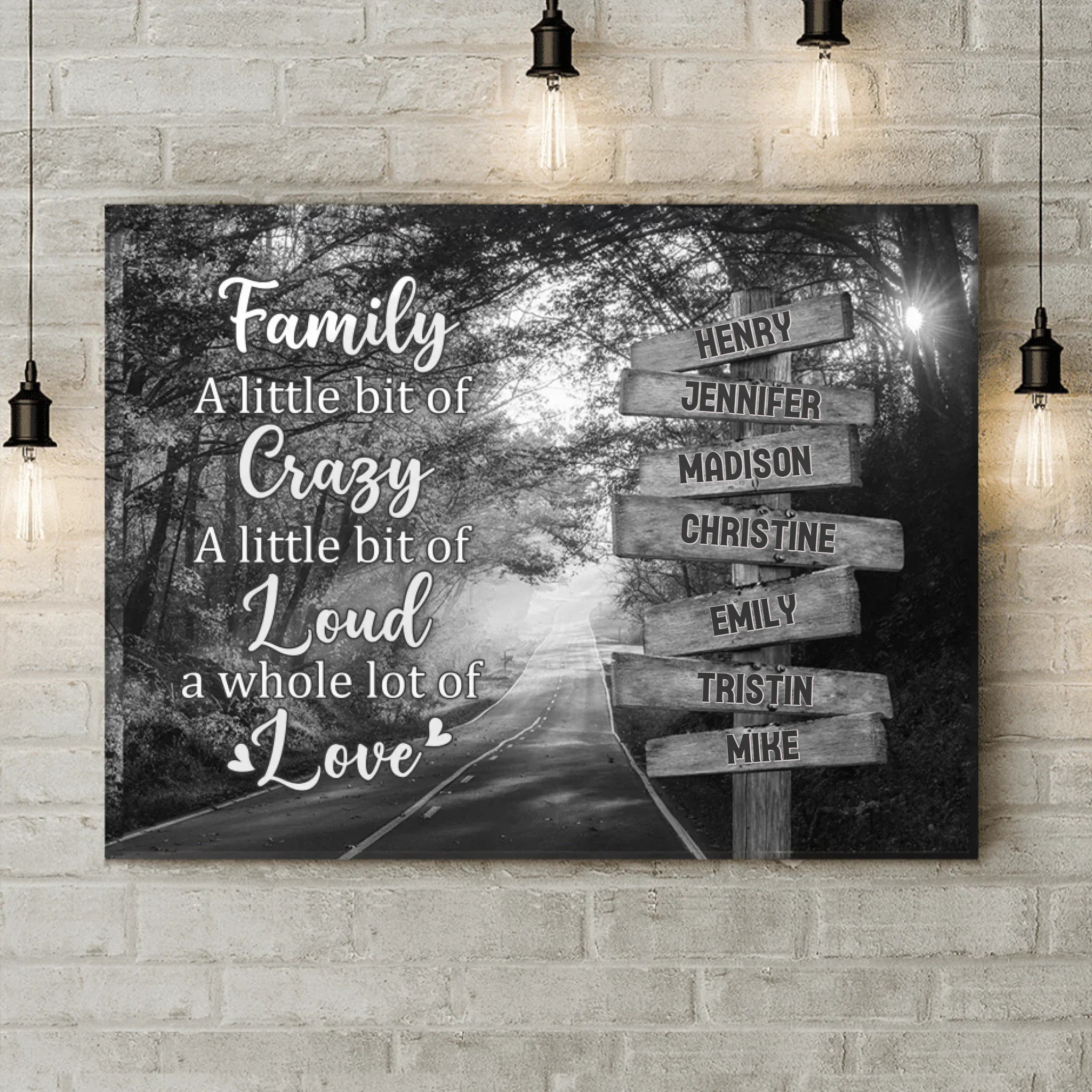 Personalized Family Canvas - Gift Idea For Family/Parents with up to 7 Members - Family A Whole Lot Of Love