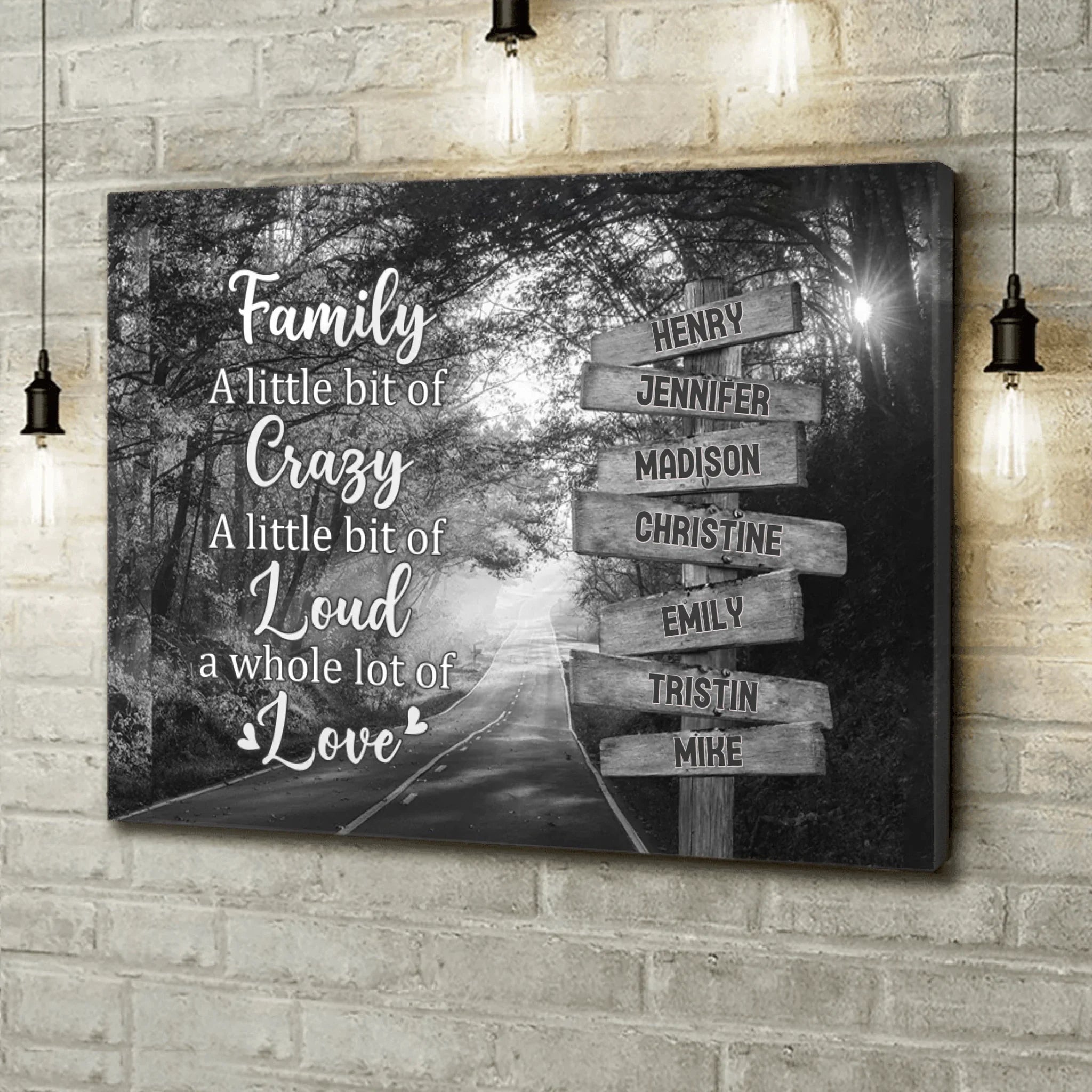 Personalized Family Canvas - Gift Idea For Family/Parents with up to 7 Members - Family A Whole Lot Of Love