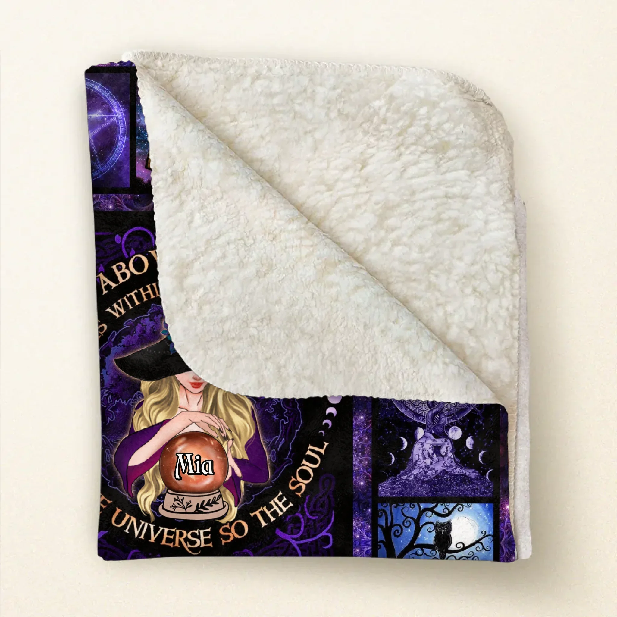Personalized Witch Fleece Throw Blanket/Quilt- Halloween Gift Idea - As Above So Below As Within So Without As The Universe So The Soul