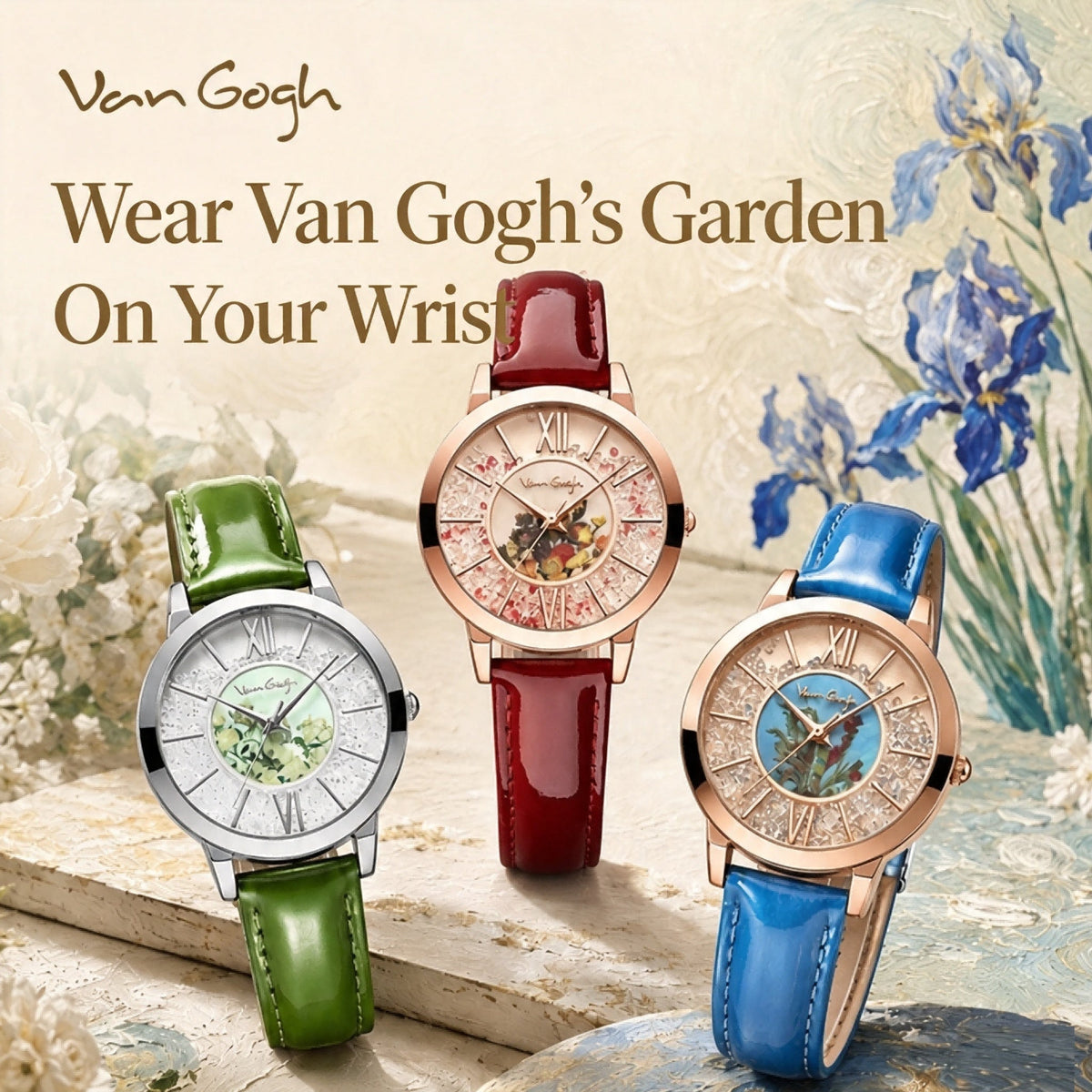 Van Gogh Women's Artistic Quartz Watch Leather Strap