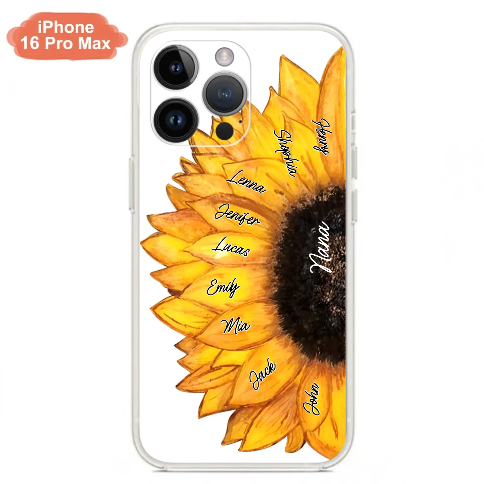 Custom Personalized Sunflower Grandma Phone Case -Upto 9 Kids - Mother's Day Gift Idea for Mom/Grandma