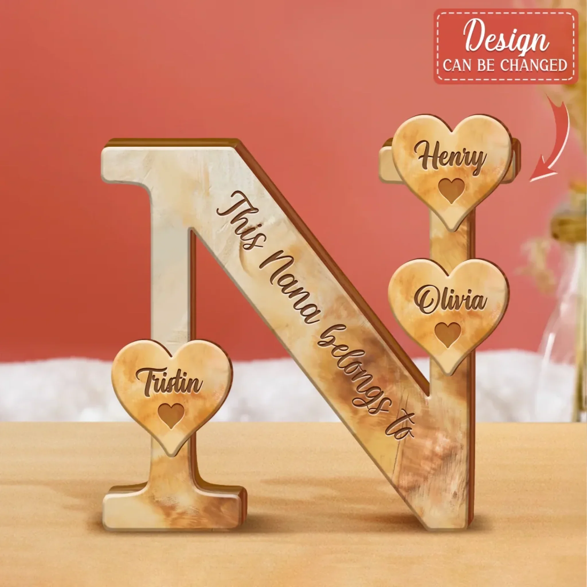 Personalized Nana Wooden Art - Mother's Day/Birthday Gift For Grandma - Up to 7 Grandkids - This Grandma Belongs To