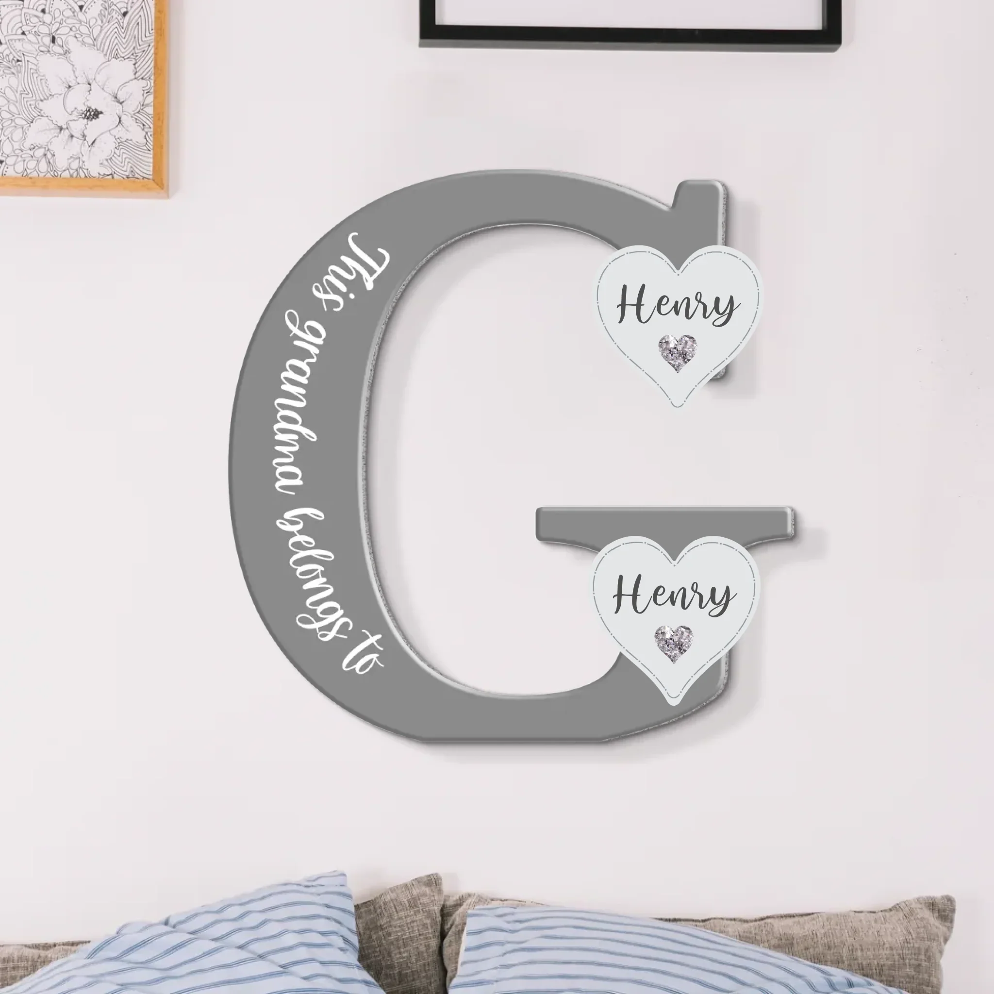 Personalized Grandma Metal Sign - Mother's Day/Birthday Gift For Grandma - Up to 7 Grandkids - This Grandma Belongs To