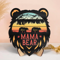 Personalized Mama Bear Wooden Art - Mother's Day/Birthday Gift For Mom/Grandma - Up to 5 Kids