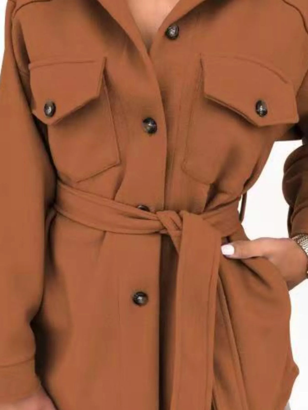Button-Down Tie Waist Coat