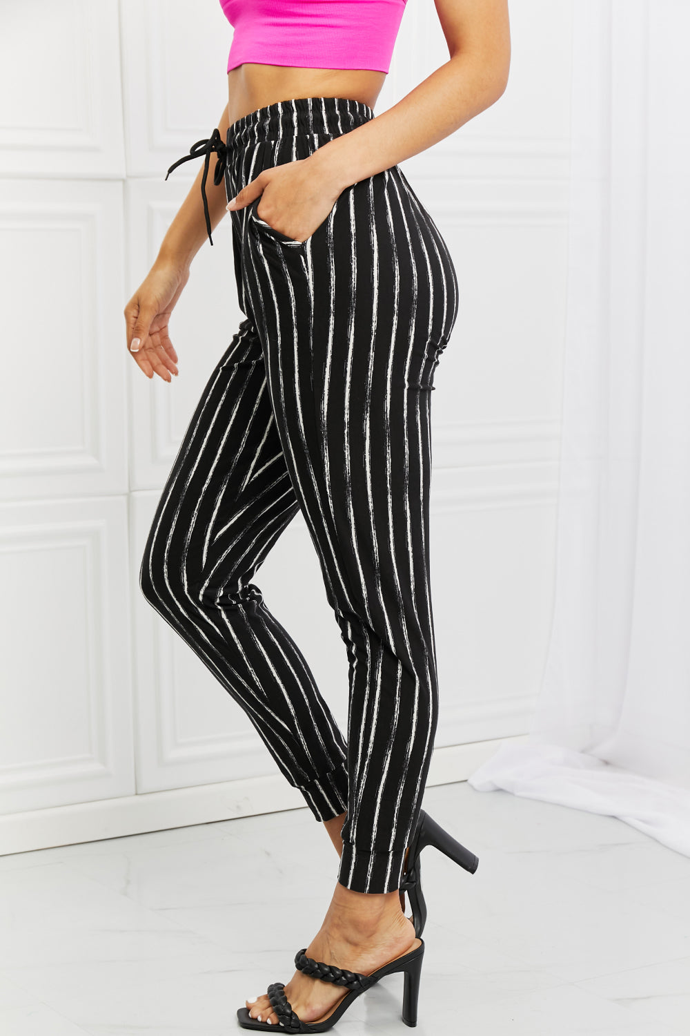 Striped Joggers with Pockets & Drawstring | Comfortable Casual Pants